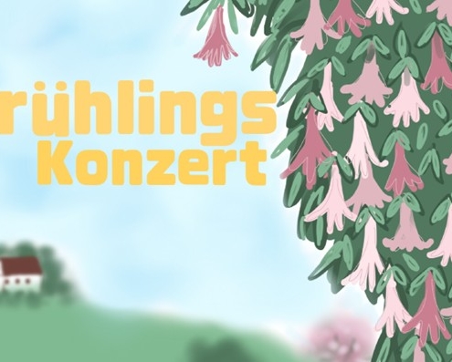 Ausschnitt Plakat mit blühendem Baum